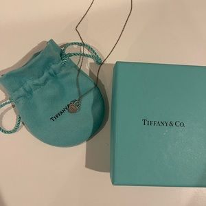 Tiffany & co silver heart charm tag necklace
